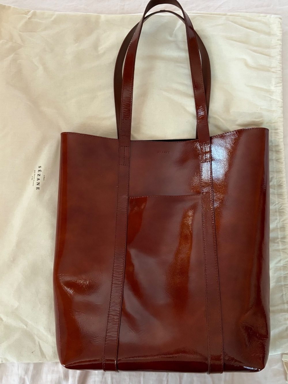 Sezane's The Tote in Mahogany. Brand new, never used, in original dust bag. - Picture 2 of 10